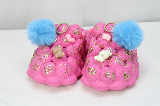 Glitter Pink Bubble Sandals