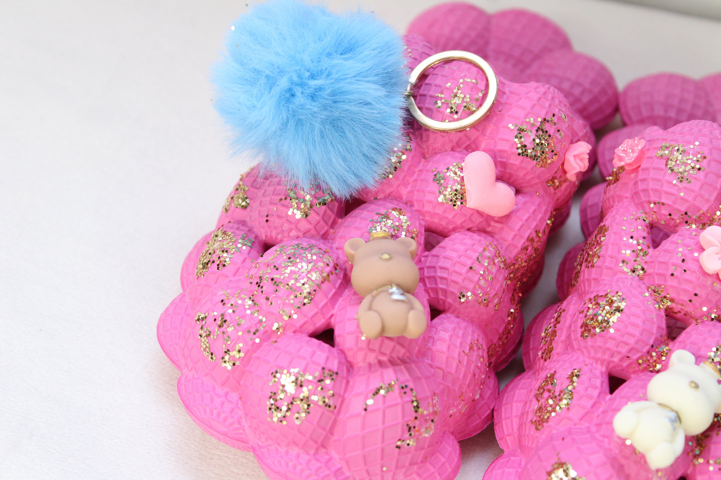 Glitter Pink Bubble Sandals