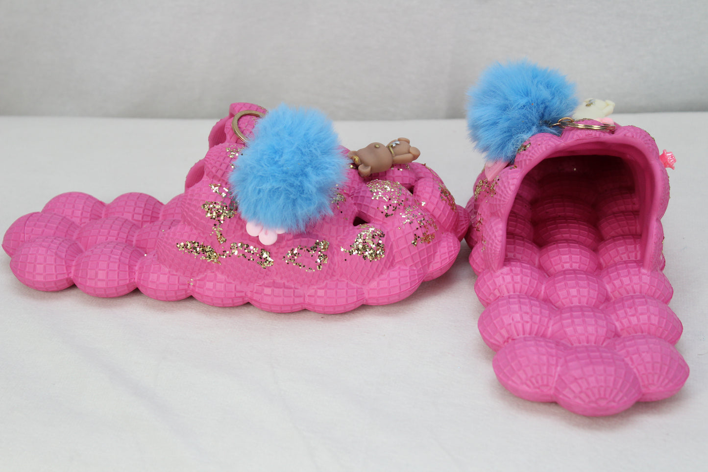 Glitter Pink Bubble Sandals