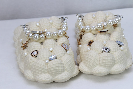 Pearl White Bubble Sandals