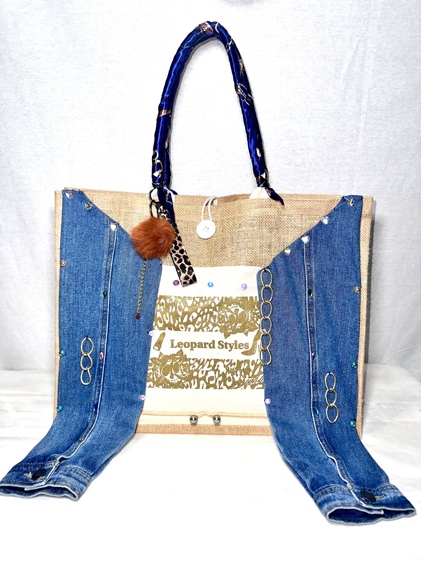 Jean jacket tote bag