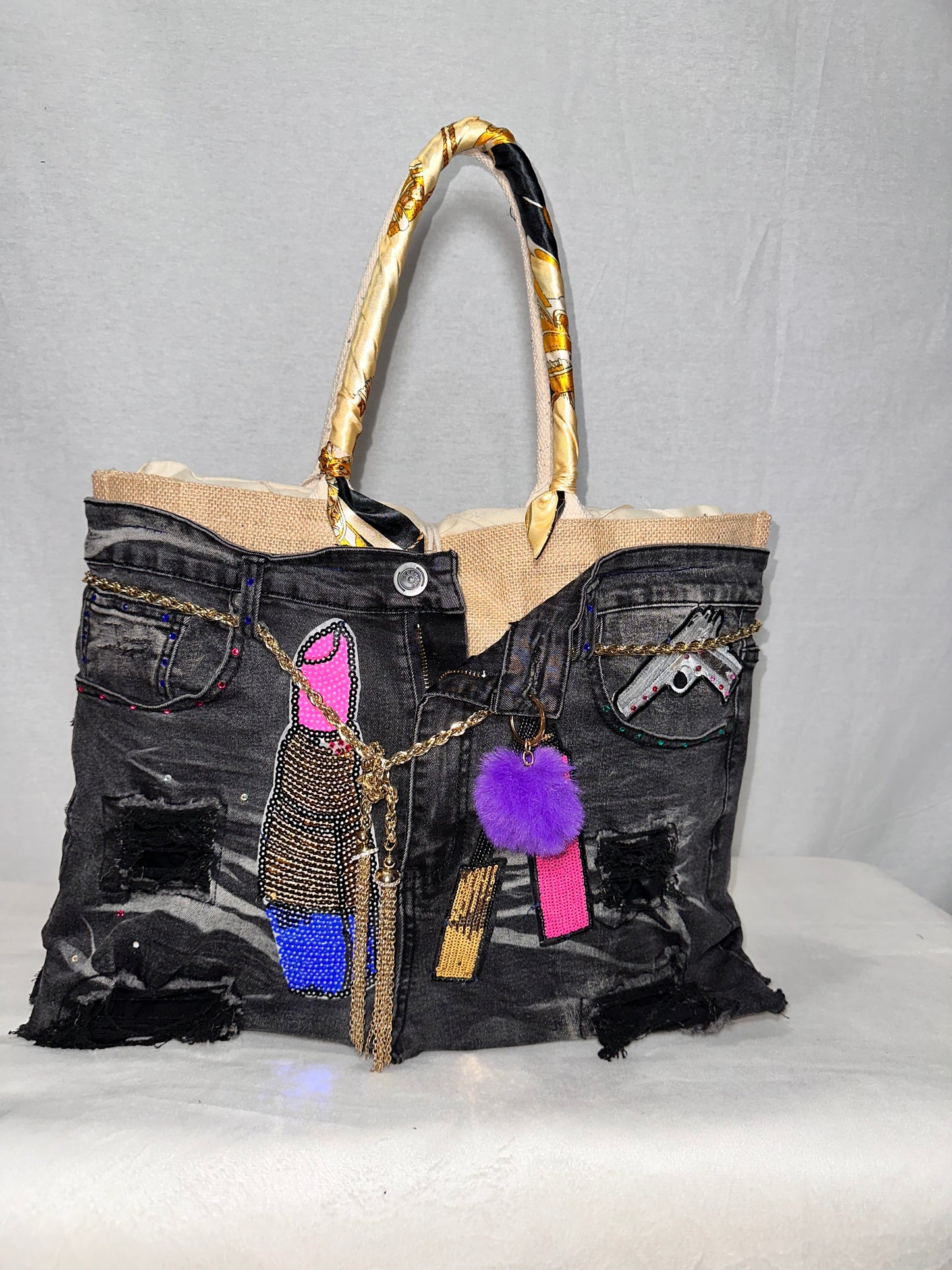 Jean pants tote bag