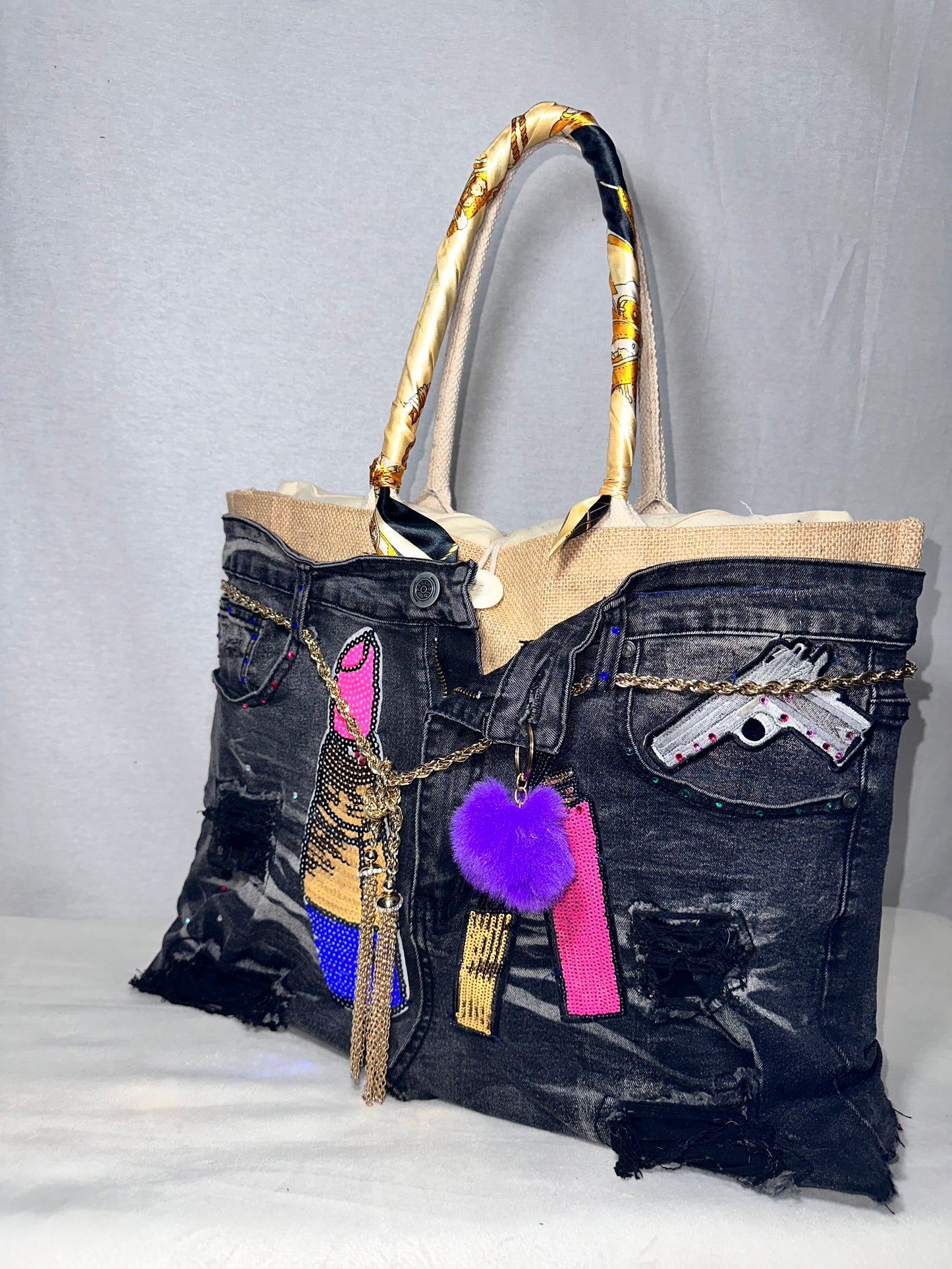 Jean pants tote bag