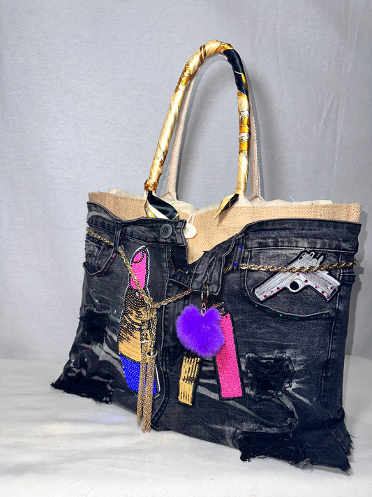 Jean pants tote bag