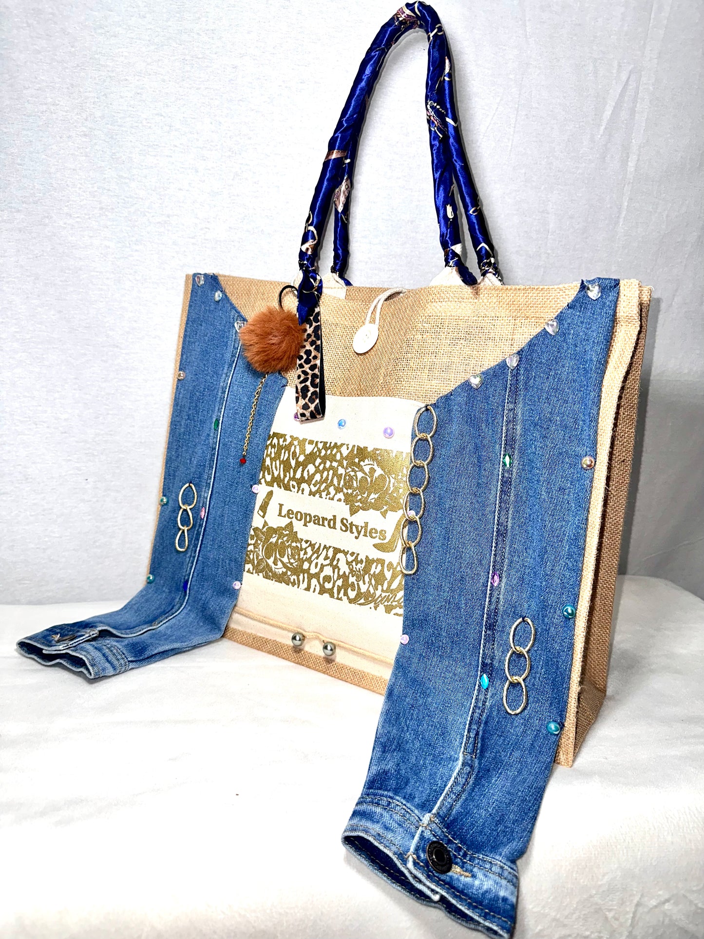 Jean jacket tote bag