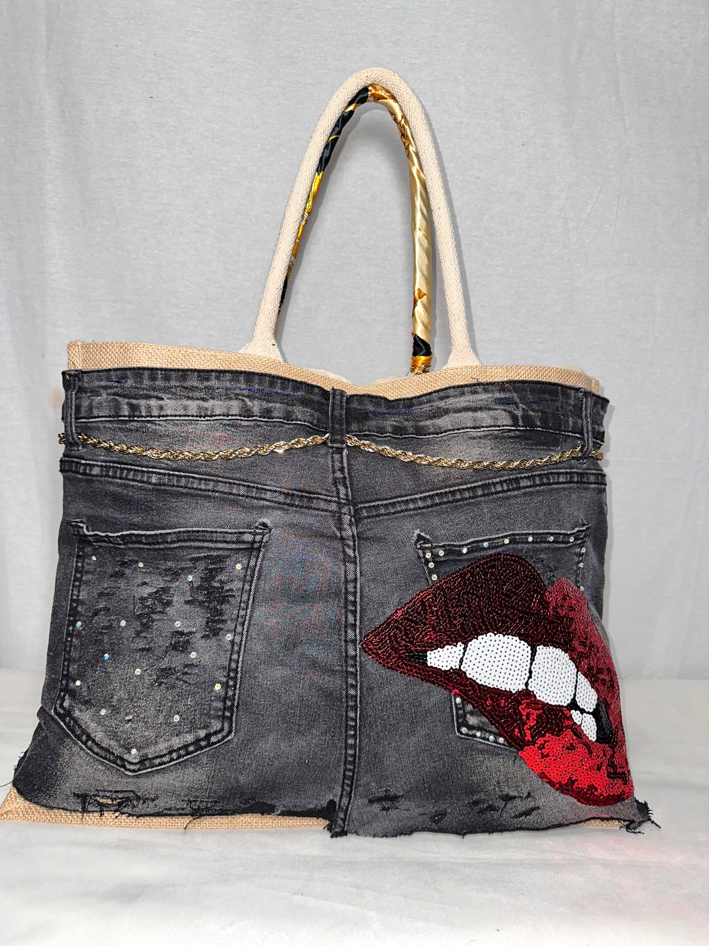 Jean pants tote bag